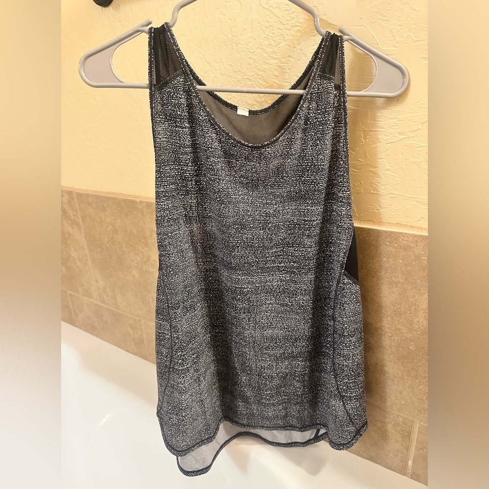 lululemon athletica Black and Gray Mesh-Back Tank Top